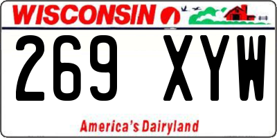 WI license plate 269XYW