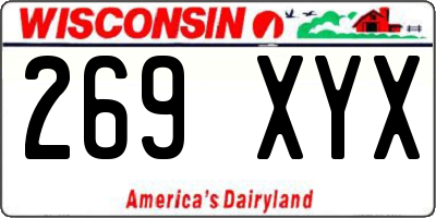 WI license plate 269XYX