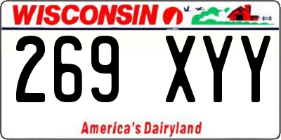 WI license plate 269XYY