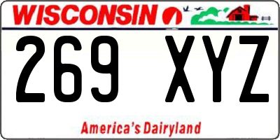 WI license plate 269XYZ