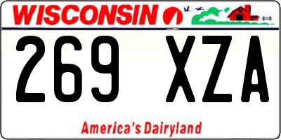 WI license plate 269XZA