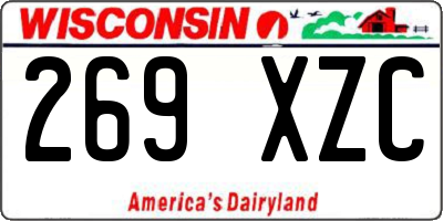 WI license plate 269XZC