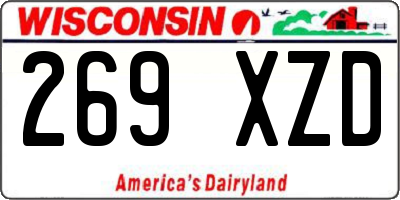 WI license plate 269XZD