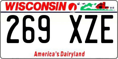WI license plate 269XZE