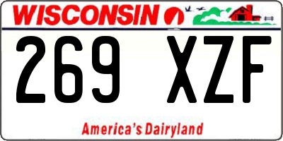 WI license plate 269XZF