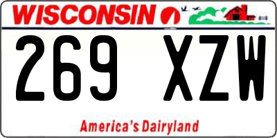 WI license plate 269XZW