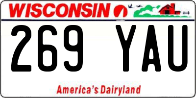 WI license plate 269YAU