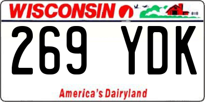 WI license plate 269YDK