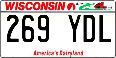 WI license plate 269YDL