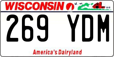 WI license plate 269YDM