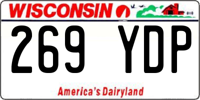 WI license plate 269YDP