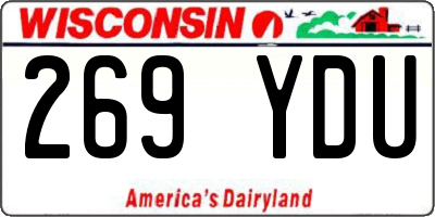 WI license plate 269YDU