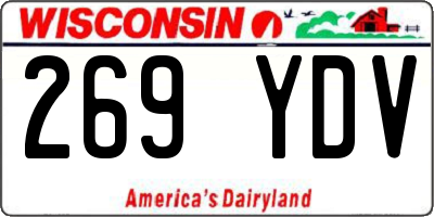 WI license plate 269YDV
