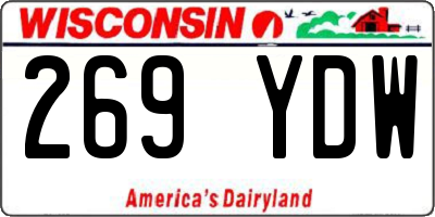 WI license plate 269YDW