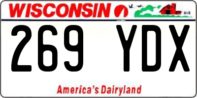 WI license plate 269YDX