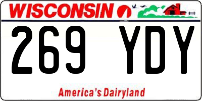 WI license plate 269YDY