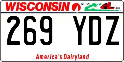 WI license plate 269YDZ