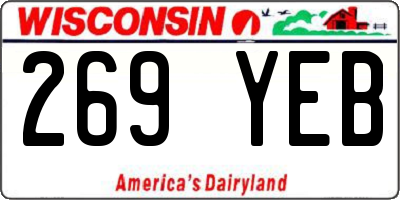 WI license plate 269YEB