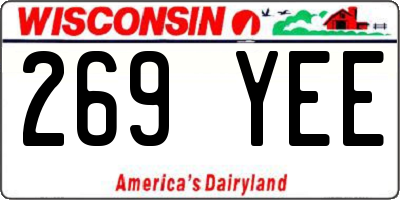 WI license plate 269YEE