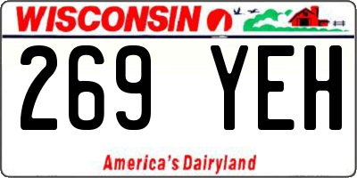 WI license plate 269YEH