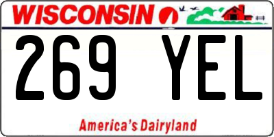WI license plate 269YEL