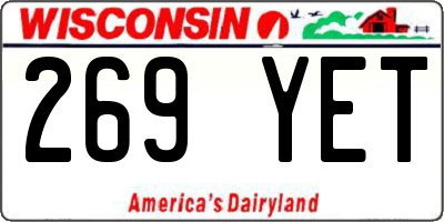 WI license plate 269YET
