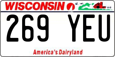 WI license plate 269YEU