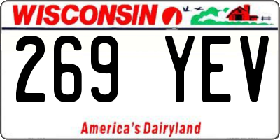 WI license plate 269YEV
