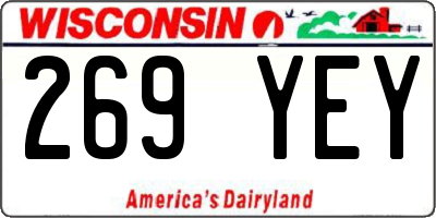 WI license plate 269YEY