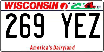 WI license plate 269YEZ