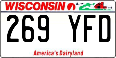 WI license plate 269YFD