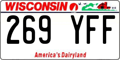 WI license plate 269YFF