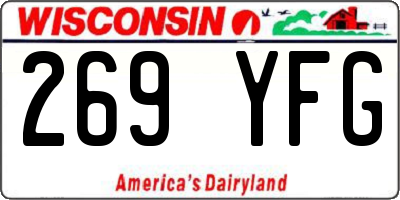 WI license plate 269YFG
