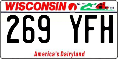 WI license plate 269YFH