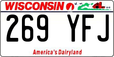 WI license plate 269YFJ