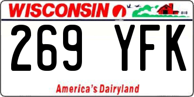 WI license plate 269YFK