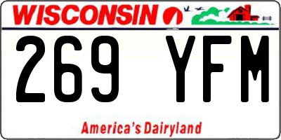 WI license plate 269YFM