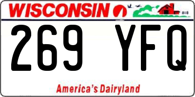 WI license plate 269YFQ