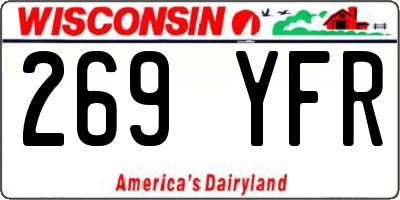 WI license plate 269YFR