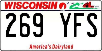 WI license plate 269YFS
