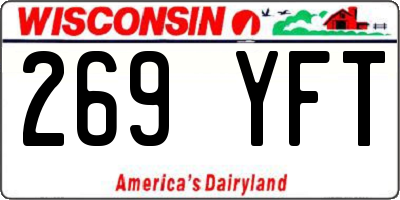 WI license plate 269YFT