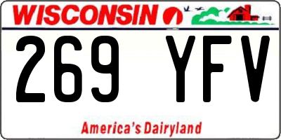WI license plate 269YFV