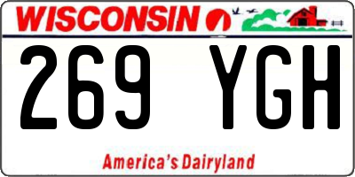 WI license plate 269YGH