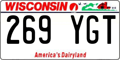 WI license plate 269YGT