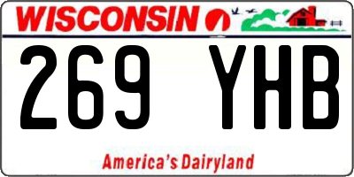 WI license plate 269YHB