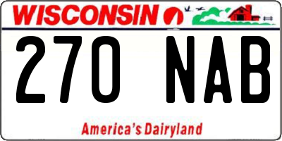 WI license plate 270NAB