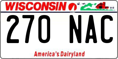 WI license plate 270NAC