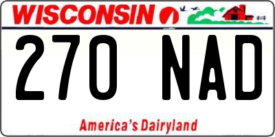 WI license plate 270NAD