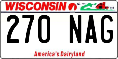 WI license plate 270NAG