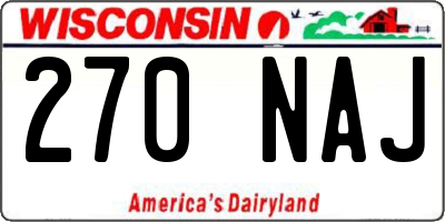 WI license plate 270NAJ